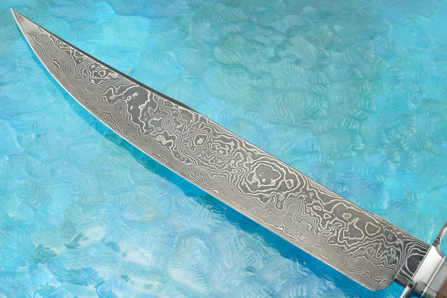 Damascus Bowie With Koa 4 Damascus Bowie With Koa - Image 4