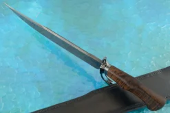 Damascus Bowie With Koa 12 Damascus Bowie With Koa -Optimal Knives Store 100379 5 x scaled