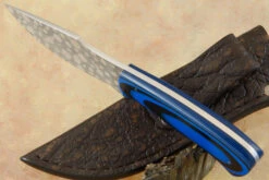 Raised Clip Skinner With Blue/Black G10 -Optimal Knives Store 100632 5 x