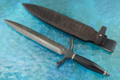 Damascus Dagger With Ebony -Optimal Knives Store 100727 3 x scaled
