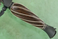 Damascus Tyrant Ant Dagger With Fluted Rooibos -Optimal Knives Store 100792 3 x scaled