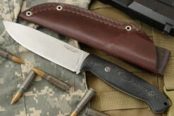 Guardian 5.5 - 3D Black Micarta, Stonewash Blade, Full Flat Grind - CPM-3V