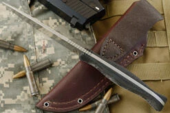 Guardian 5.5 - 3D Black Micarta, Stonewash Blade, Full Flat Grind - CPM-3V -Optimal Knives Store 100954 3 x