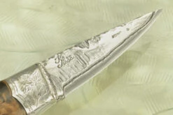San Mai Puukko With Masur Birch And Engraved Sterling Silver 10 San Mai Puukko With Masur Birch And Engraved Sterling Silver -Optimal Knives Store 101724 3 x