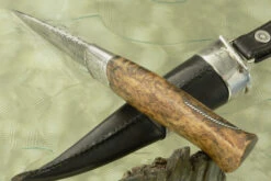 San Mai Puukko With Masur Birch And Engraved Sterling Silver 12 San Mai Puukko With Masur Birch And Engraved Sterling Silver -Optimal Knives Store 101724 5 x