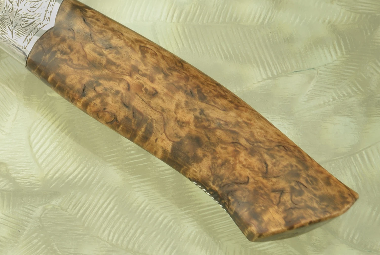 San Mai Puukko With Masur Birch And Engraved Sterling Silver 7 San Mai Puukko With Masur Birch And Engraved Sterling Silver - Image 7