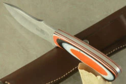 Raised Clip Point Skinner With Tri-Color G10 -Optimal Knives Store 102063 4 x