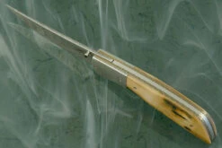 Persian Folder With Bark Mammoth Ivory And Damascus -Optimal Knives Store 102128 4 x