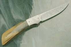 Persian Folder With Bark Mammoth Ivory And Damascus -Optimal Knives Store 102128 7 x