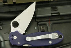 Spyderco Para Military 3 With Blue G10 And S110V (C223GPDBL) -Optimal Knives Store 102223 4 x