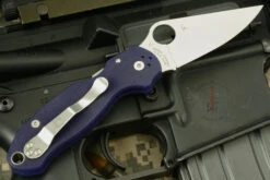 Spyderco Para Military 3 With Blue G10 And S110V (C223GPDBL) -Optimal Knives Store 102223 5 x
