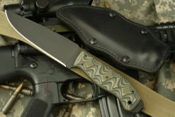 Drop Point Crusher Belt Knife With Sculpted Camo G10