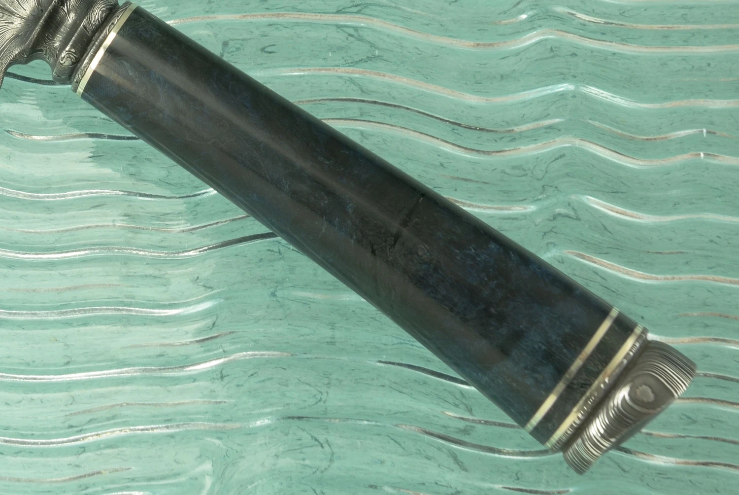 Integral Feather Damascus Cuchillo Gaucho With Maple Burl 4 Integral Feather Damascus Cuchillo Gaucho With Maple Burl - Image 4