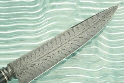 Integral Feather Damascus Cuchillo Gaucho With Maple Burl 13 Integral Feather Damascus Cuchillo Gaucho With Maple Burl -Optimal Knives Store 102430 6 x