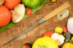 San Mai Damascus Chef's Knife - Kiritsuke Gyuto (6 In.) With Yellow Micarta -Optimal Knives Store 102629 4 x