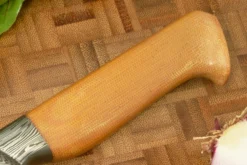 San Mai Damascus Chef's Knife - Kiritsuke Gyuto (6 In.) With Yellow Micarta -Optimal Knives Store 102629 6 x