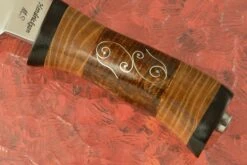 High Clip Hunter With Osage Orange And Curly Maple -Optimal Knives Store 102957 3 x