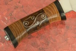 High Clip Hunter With Osage Orange And Curly Maple -Optimal Knives Store 102957 5 x