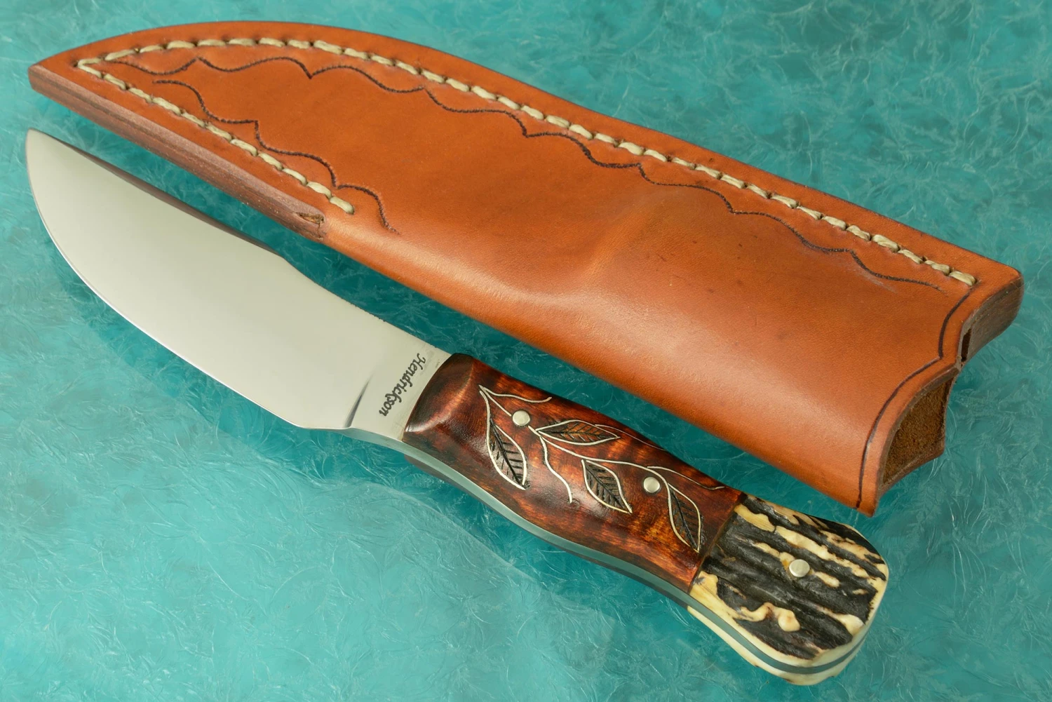 Big Game High Clip Point Hunter With Curly Maple And Stag 1 Big Game High Clip Point Hunter With Curly Maple And Stag