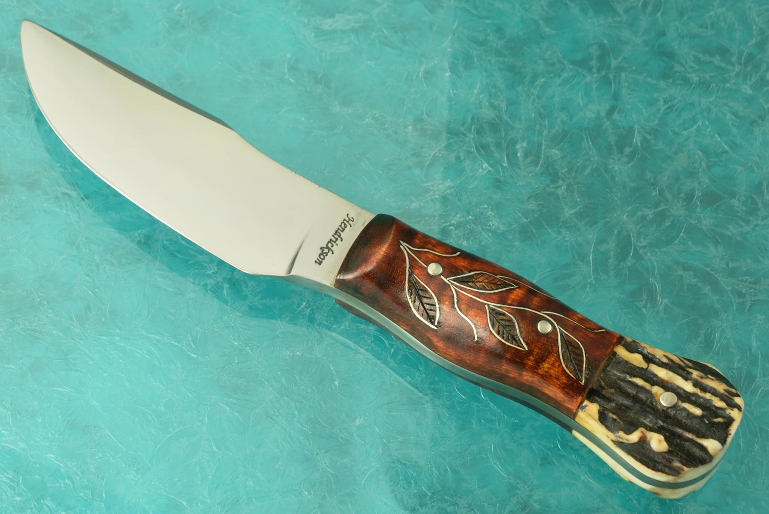 Big Game High Clip Point Hunter With Curly Maple And Stag 2 Big Game High Clip Point Hunter With Curly Maple And Stag - Image 2