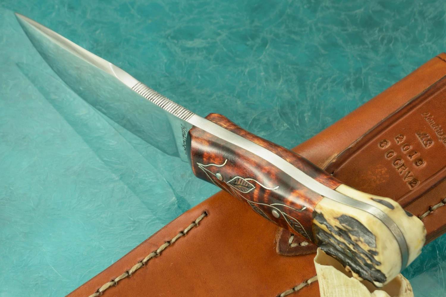 Big Game High Clip Point Hunter With Curly Maple And Stag 4 Big Game High Clip Point Hunter With Curly Maple And Stag - Image 4