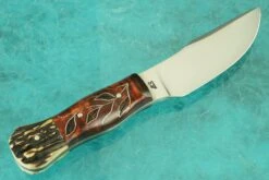 Big Game High Clip Point Hunter With Curly Maple And Stag 11 Big Game High Clip Point Hunter With Curly Maple And Stag -Optimal Knives Store 102960 6 x