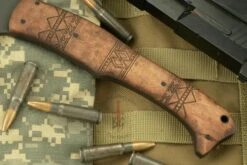 Hunter Axe LT With Maple, Tribal Markings -Optimal Knives Store 103244 3 x