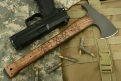 Hammer Combat Axe With Maple, Tribal Markings -Optimal Knives Store 103245 6 x