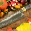 Damascus San Mai Chef's Knife (8-1/2 In.) With Maple Burl And G-carta