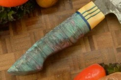 Damascus San Mai Chef's Knife (8-1/2 In.) With Maple Burl And G-carta 12 Damascus San Mai Chef's Knife (8-1/2 In.) With Maple Burl And G-carta -Optimal Knives Store 103517 6 x