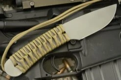 Utility Knife With Coyote Brown Paracord Wrap 7 Utility Knife With Coyote Brown Paracord Wrap -Optimal Knives Store 103528 4 x