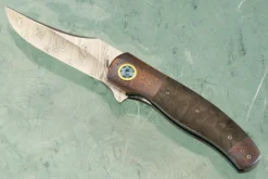 LL-XX Flipper With Damasteel, Marble Carbon Fiber, And Timascus (Ceramic IKBS)