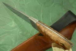 Engraved La Grange Style Utility With Amboyna Burl -Optimal Knives Store 103700 4 x