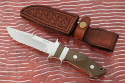 Loveless Style Sub-Hilt Chute Knife (4-1/2") With Green Canvas Micarta