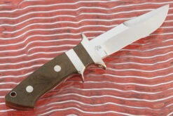 Loveless Style Sub-Hilt Chute Knife (4-1/2") With Green Canvas Micarta -Optimal Knives Store 103716 5 x
