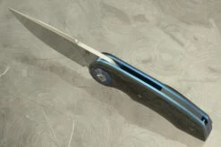 Gold Mini Flipper With Marble Carbon Fiber And Timascus Pivot Collar (Ceramic IKBS) - CPM-154 7 Gold Mini Flipper With Marble Carbon Fiber And Timascus Pivot Collar (Ceramic IKBS) - CPM-154 -Optimal Knives Store 103766 3 x