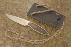 Neck Knife With Marble Carbon Fiber