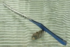 Mosaic Damascus Straight Razor With Blue Carbon Fiber -Optimal Knives Store 103934 5 x