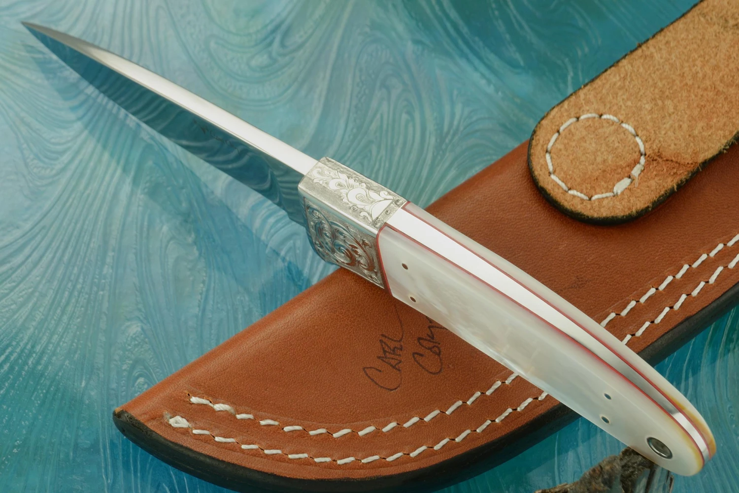 Engraved Bird Knife With Mother Of Pearl 4 Engraved Bird Knife With Mother Of Pearl - Image 4