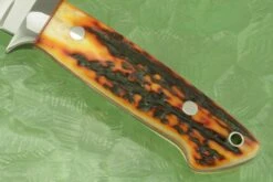 Loveless Style Drop Point Hunter With Amber Stag 8 Loveless Style Drop Point Hunter With Amber Stag -Optimal Knives Store 103938 3 x