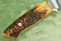 Loveless Style Drop Point Hunter With Amber Stag 10 Loveless Style Drop Point Hunter With Amber Stag -Optimal Knives Store 103938 5 x