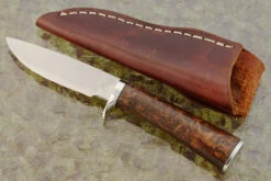 Drop Point Hunter With Redwood Burl
