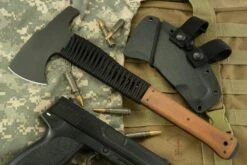 Hammer Combat Axe With Tan Micarta, Cord Wrap