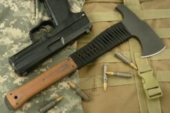 Hammer Combat Axe With Tan Micarta, Cord Wrap -Optimal Knives Store 104109 4 x