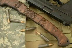 Sayoc RnD Hawk With Maple And Tribal Markings -Optimal Knives Store 104112 3 x