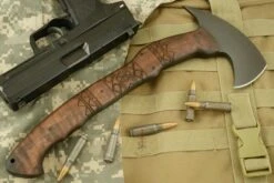 Sayoc RnD Hawk With Maple And Tribal Markings -Optimal Knives Store 104112 6 x