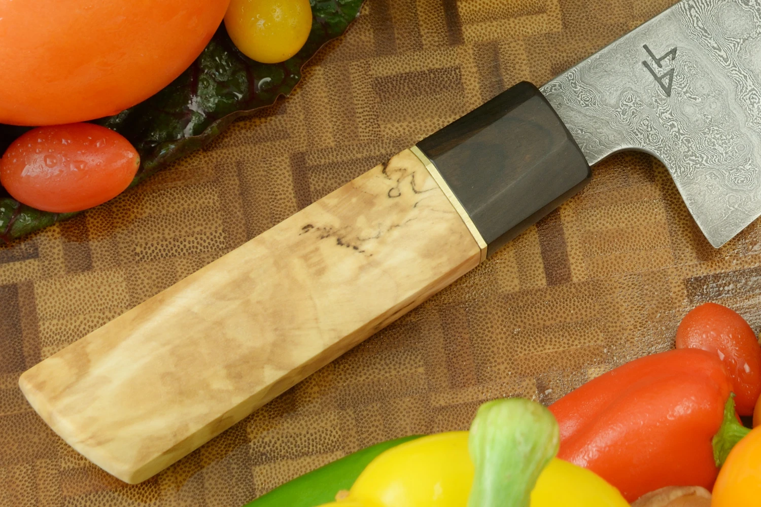 Damascus Chef's Knife (Gyuto) With Himalayan Birch (8-1/4 In.) 3 Damascus Chef's Knife (Gyuto) With Himalayan Birch (8-1/4 In.) - Image 3