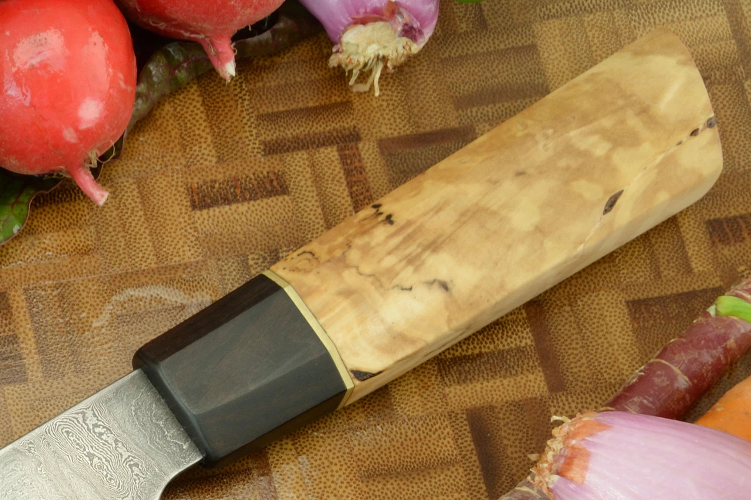 Damascus Chef's Knife (Gyuto) With Himalayan Birch (8-1/4 In.) 6 Damascus Chef's Knife (Gyuto) With Himalayan Birch (8-1/4 In.) - Image 6