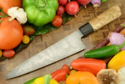 Damascus Chef's Knife (Gyuto) With Himalayan Birch (8-1/4 In.) 13 Damascus Chef's Knife (Gyuto) With Himalayan Birch (8-1/4 In.) -Optimal Knives Store 104161 7 x