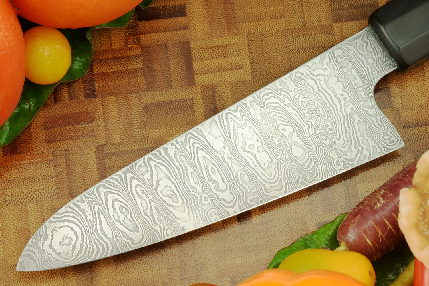Damascus Chef's Knife (Gyuto) With Black Palm - 6 In. 6 Damascus Chef's Knife (Gyuto) With Black Palm - 6 In. - Image 6